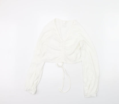 Womens UK Size S Preworn White Basic Blouse
