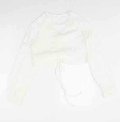 Womens UK Size S Preworn White Basic Blouse