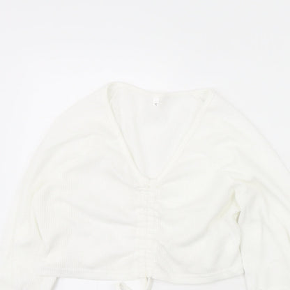 Womens UK Size S Preworn White Basic Blouse