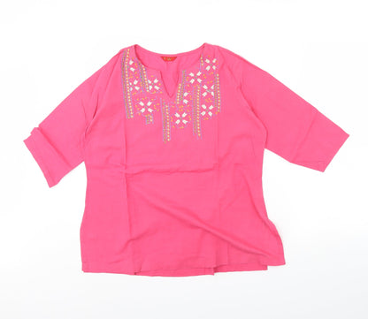 Womens UK Size S Preworn Pink Basic Blouse