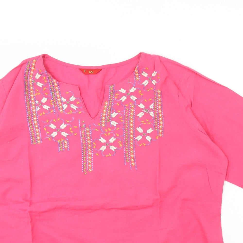 Womens UK Size S Preworn Pink Basic Blouse