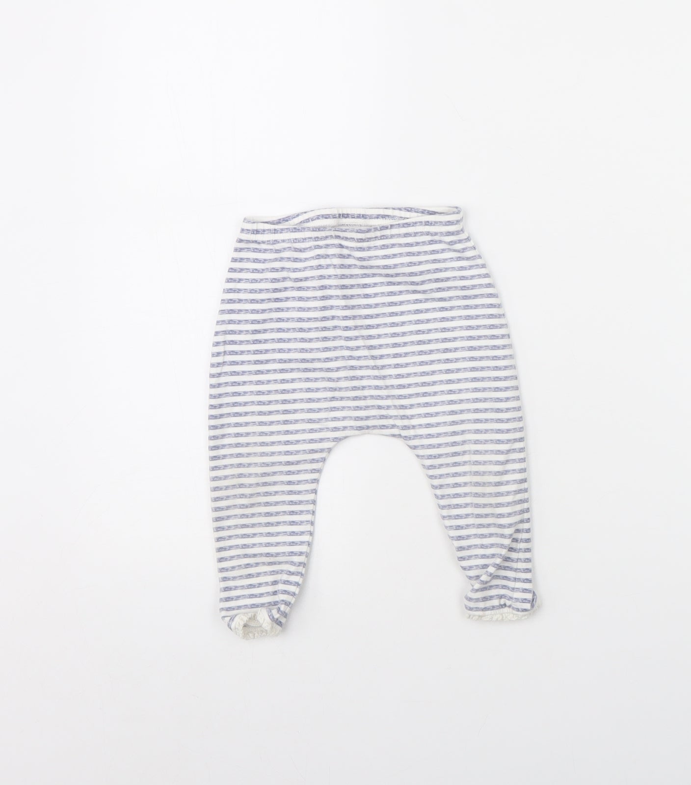 NEXT Girls Blue Striped  Capri Leggings Size 9 Months