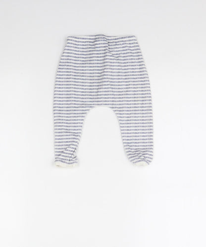 NEXT Girls Blue Striped  Capri Leggings Size 9 Months