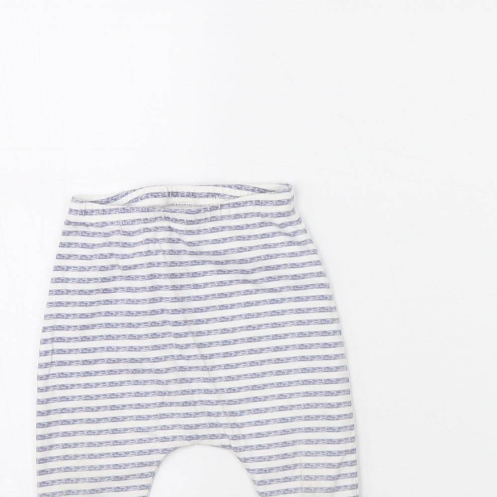 NEXT Girls Blue Striped  Capri Leggings Size 9 Months