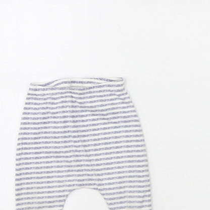 NEXT Girls Blue Striped  Capri Leggings Size 9 Months