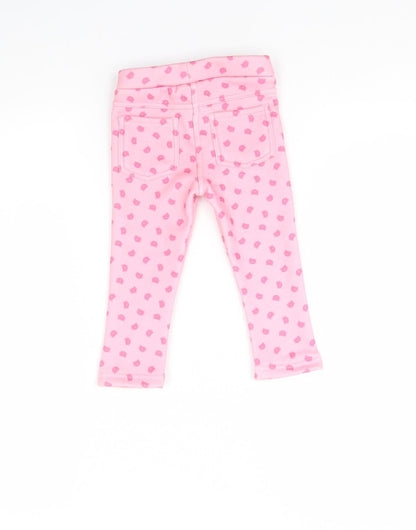 Topomini Girls Pink Animal Print  Capri Trousers Size 12 Months  - cat