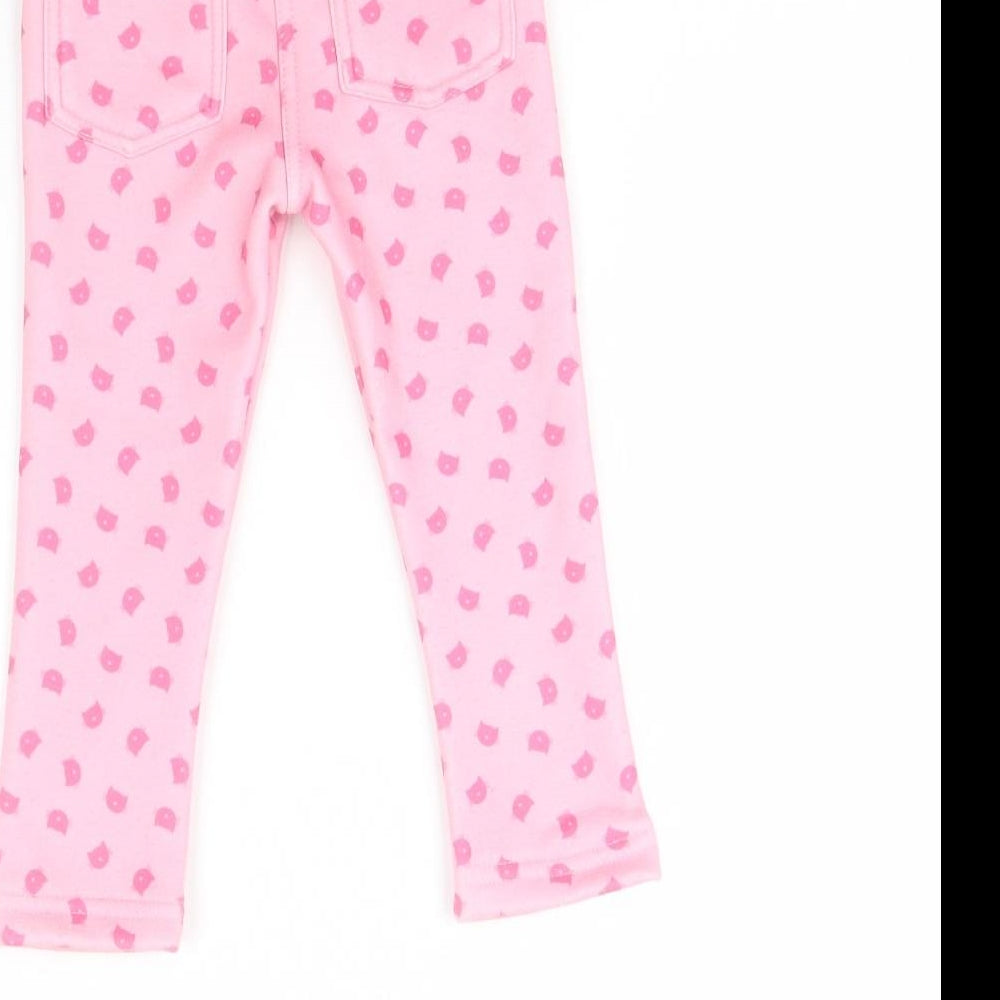 Topomini Girls Pink Animal Print  Capri Trousers Size 12 Months  - cat