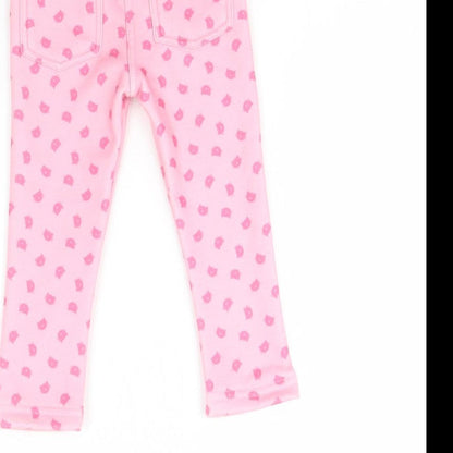Topomini Girls Pink Animal Print  Capri Trousers Size 12 Months  - cat