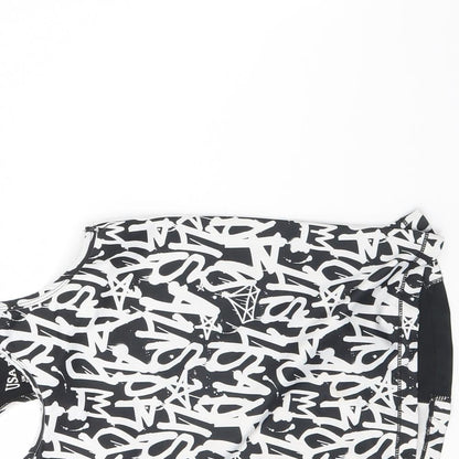 USA Pro Girls Black Geometric  Basic Tank Size 9 Years