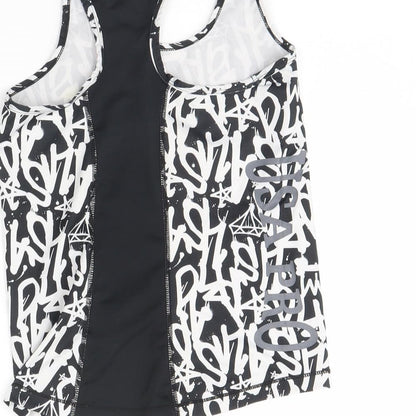 USA Pro Girls Black Geometric  Basic Tank Size 9 Years