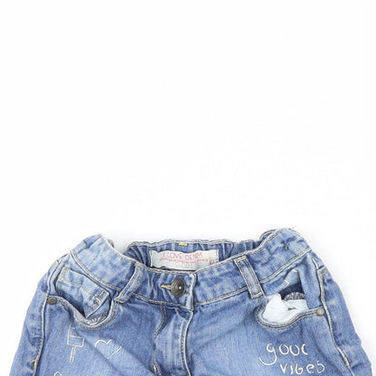 Preworn Girls Blue  Denim Cut-Off Shorts Size 7 Years