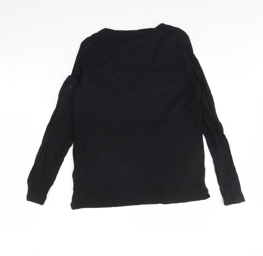 Womens UK Size M Gap Black Basic Blouse