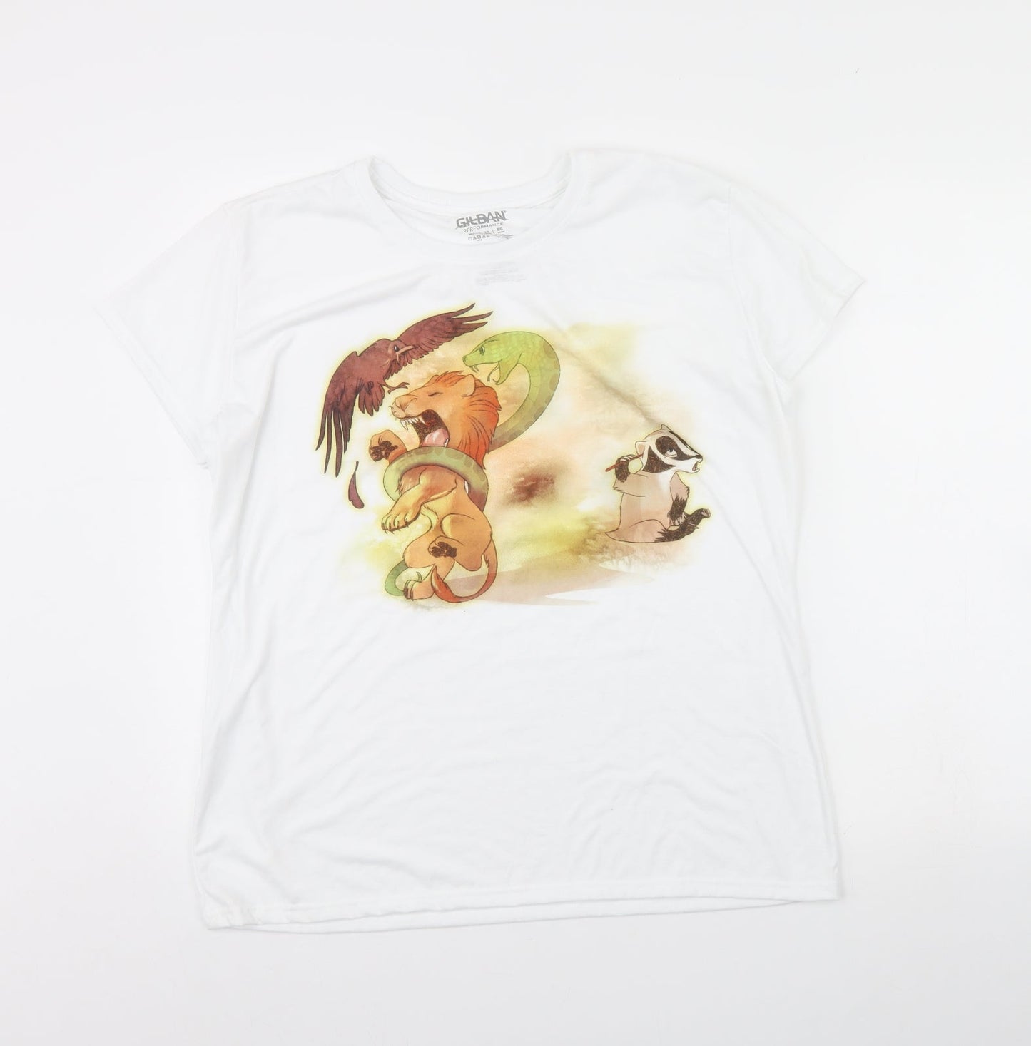 Womens UK Size XL Gildan White Basic T-Shirt
