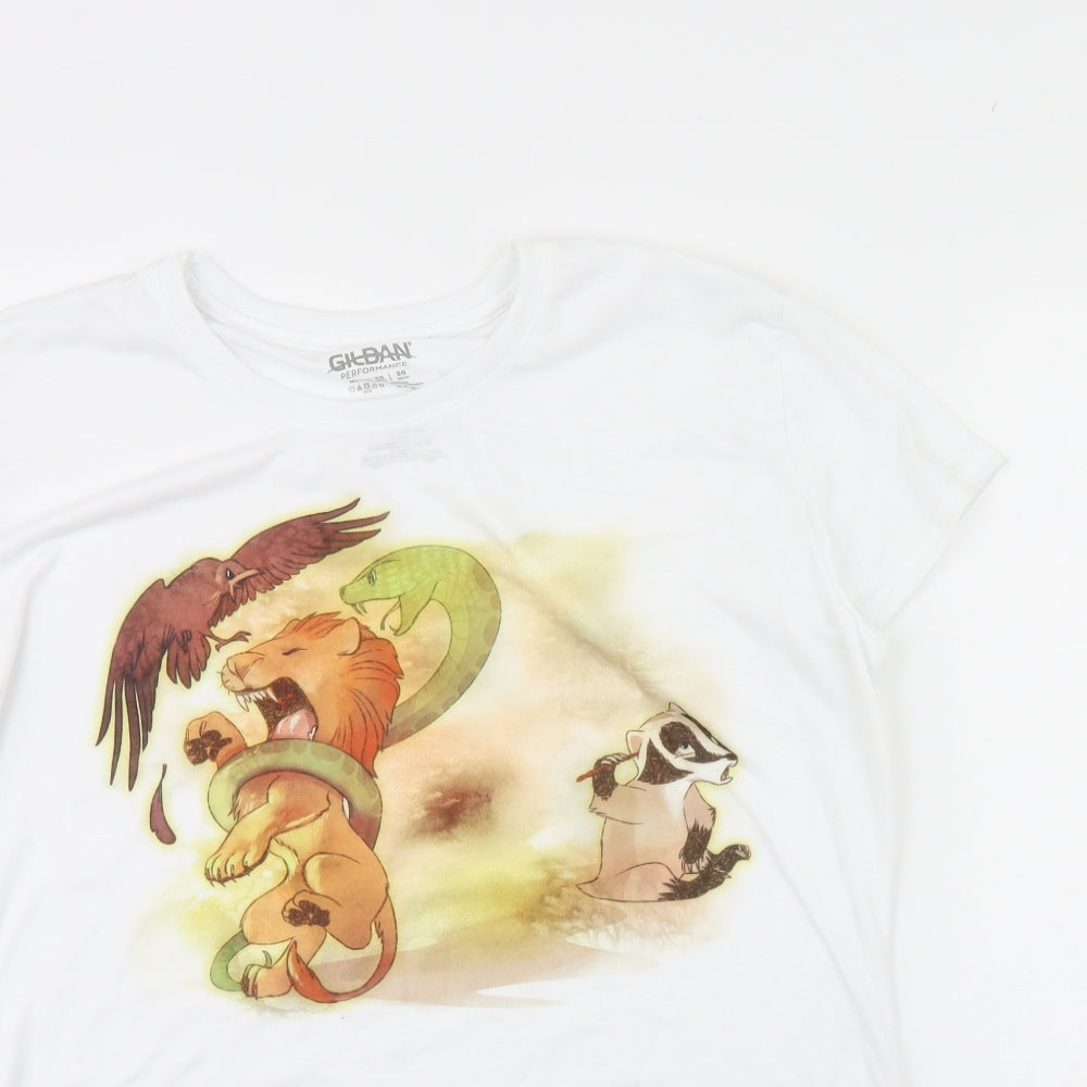 Womens UK Size XL Gildan White Basic T-Shirt