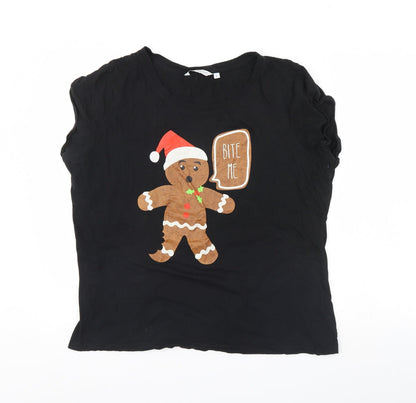 New Look Mens Black    T-Shirt Size 18  - christmas