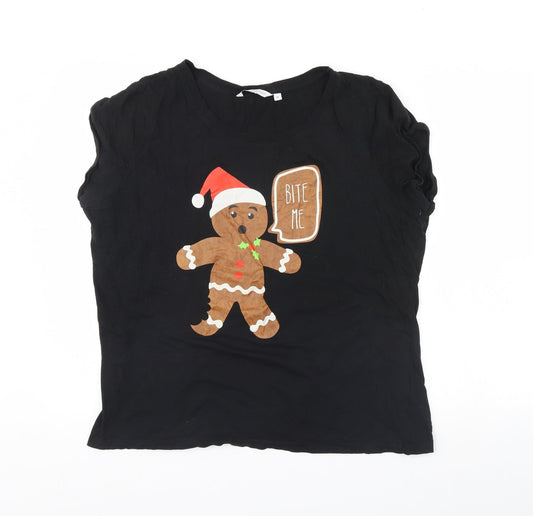 New Look Mens Black    T-Shirt Size 18  - christmas