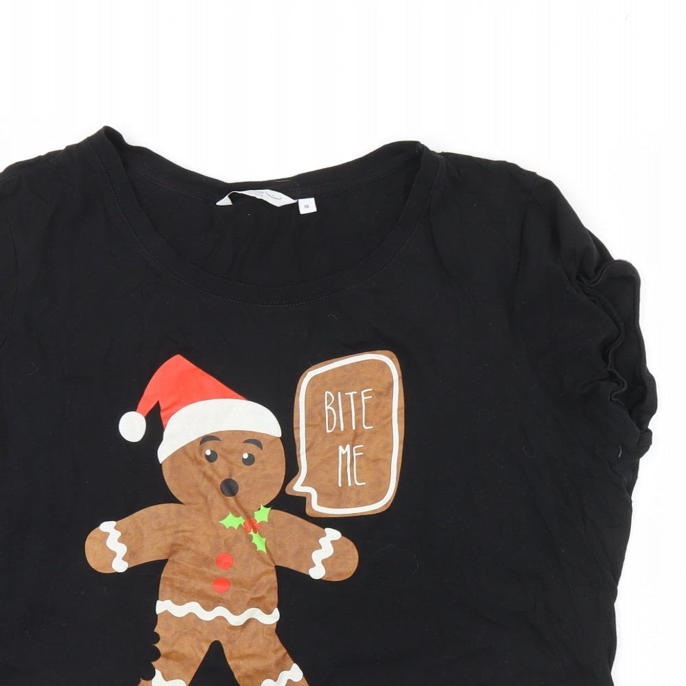 New Look Mens Black    T-Shirt Size 18  - christmas