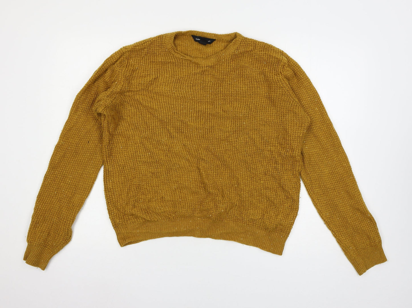 Womens UK Size L Cedar Wood State Yellow Pullover Jumper