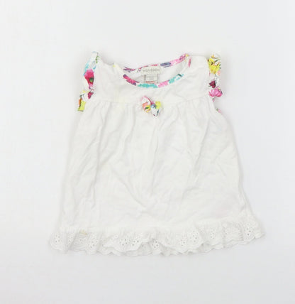 Monsoon Girls White  Jersey A-Line  Size 9-12 Months