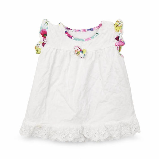 Monsoon Girls White  Jersey A-Line  Size 9-12 Months