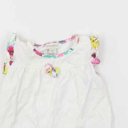 Monsoon Girls White  Jersey A-Line  Size 9-12 Months