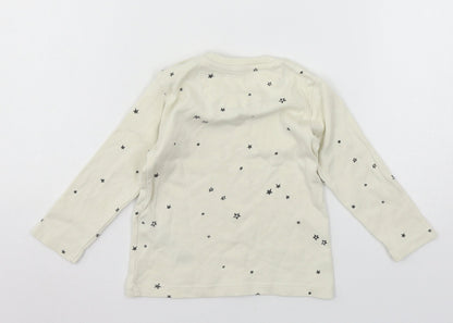 Marks and Spencer Boys Ivory Geometric Jersey Basic T-Shirt Size 12-18 Months  - Stars