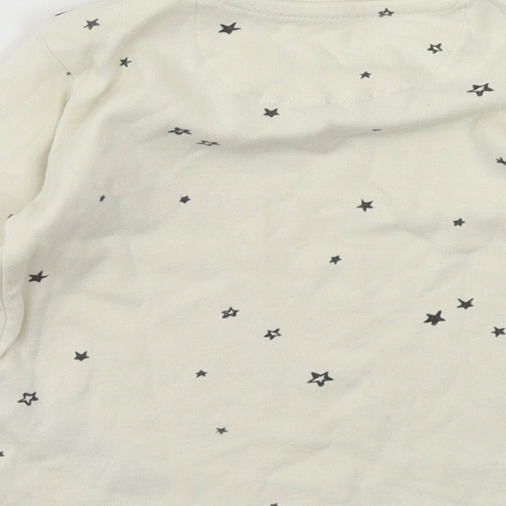 Marks and Spencer Boys Ivory Geometric Jersey Basic T-Shirt Size 12-18 Months  - Stars