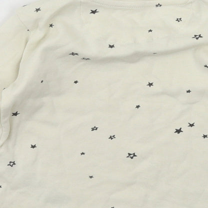 Marks and Spencer Boys Ivory Geometric Jersey Basic T-Shirt Size 12-18 Months  - Stars