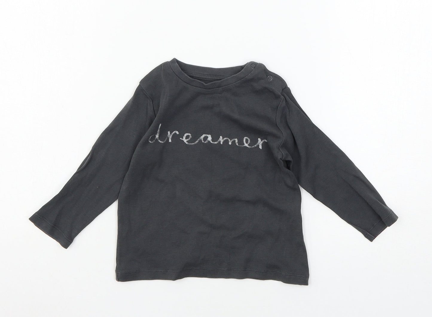 Marks and Spencer Boys Grey Batik Jersey Basic T-Shirt Size 12-18 Months  - dreamer