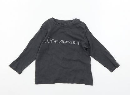 Marks and Spencer Boys Grey Batik Jersey Basic T-Shirt Size 12-18 Months  - dreamer