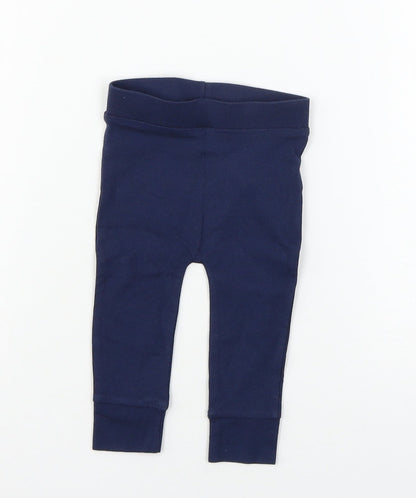 F&F Girls Blue  Jersey Jogger Trousers Size 6-9 Months