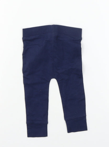 F&F Girls Blue  Jersey Jogger Trousers Size 6-9 Months