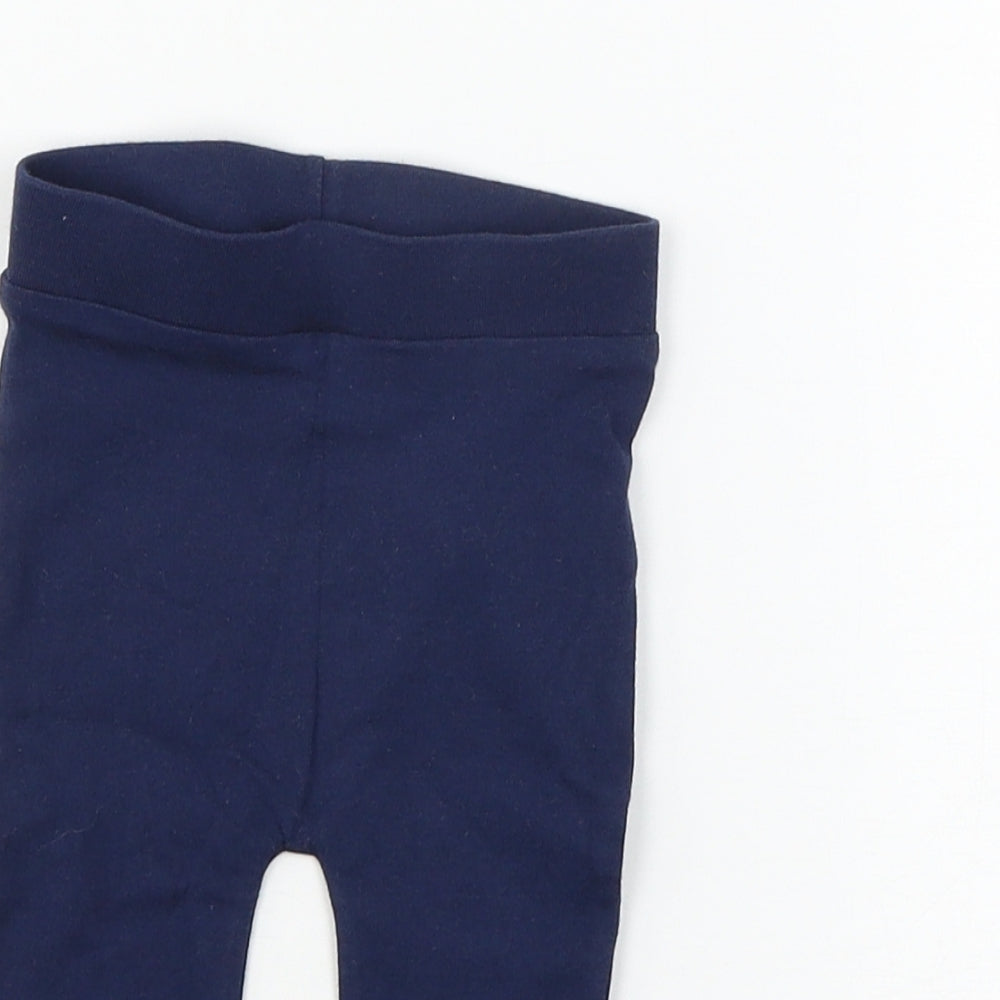 F&F Girls Blue  Jersey Jogger Trousers Size 6-9 Months