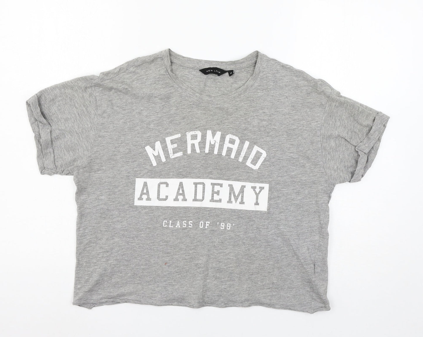 New Look Womens Grey  Jersey Basic T-Shirt Size 12  - Mermaid