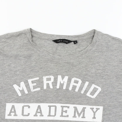 New Look Womens Grey  Jersey Basic T-Shirt Size 12  - Mermaid