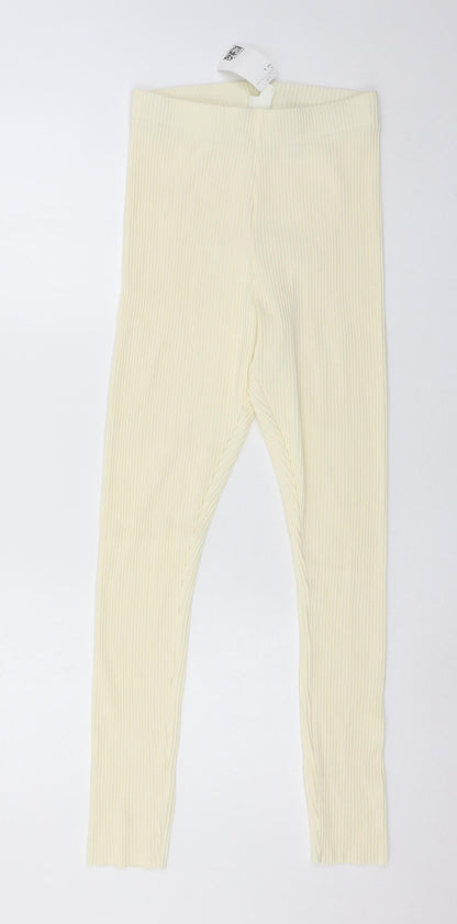 H&M Womens Ivory  Knit Jogger Leggings Size S L26 in