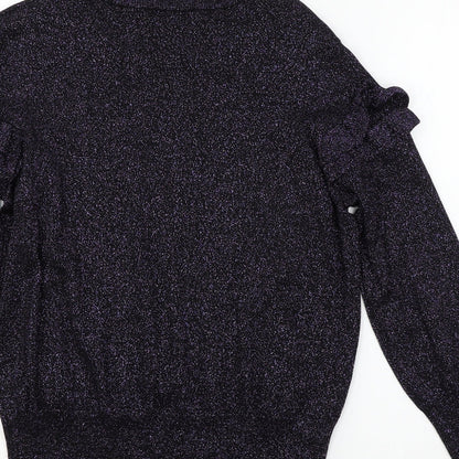 George Womens Purple  Knit Pullover Jumper Size 14