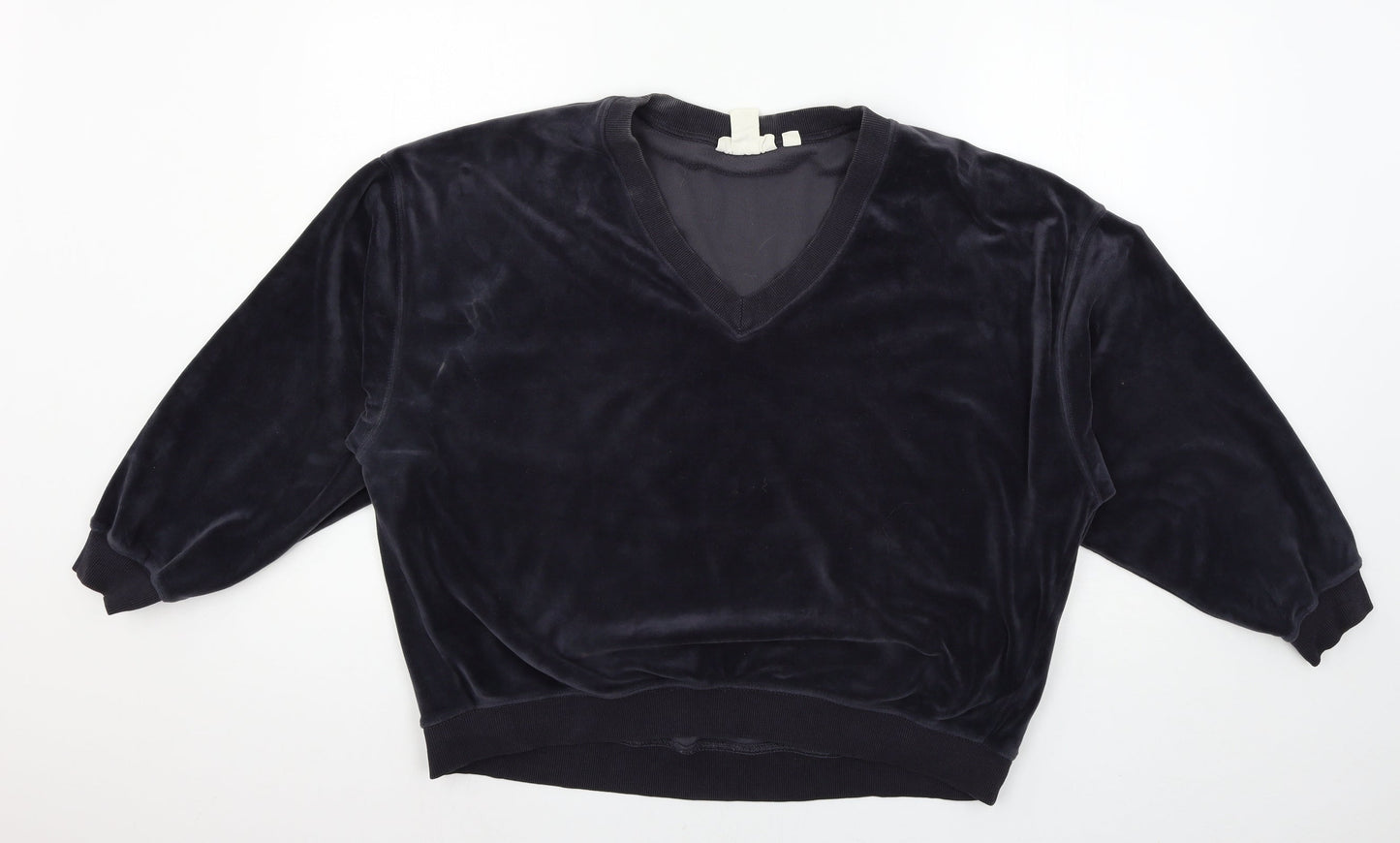 H&M Womens Blue  Velour Pullover Sweatshirt Size M