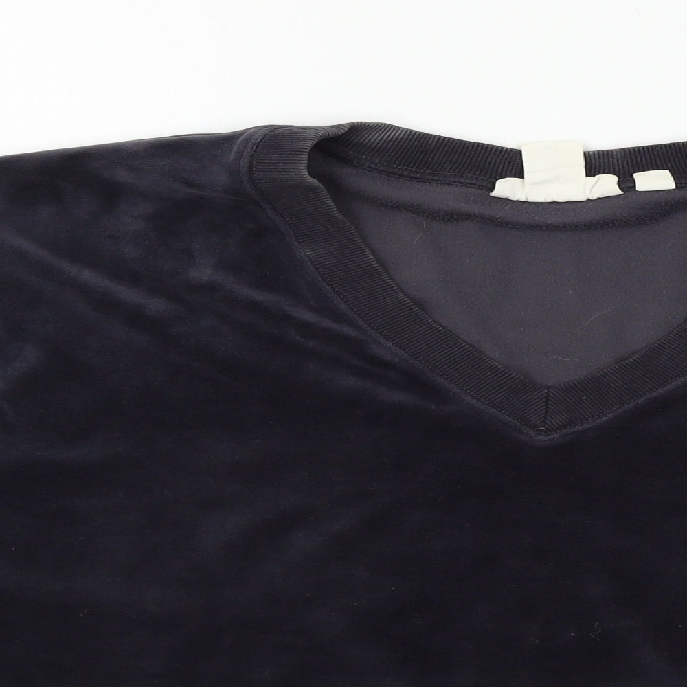 H&M Womens Blue  Velour Pullover Sweatshirt Size M