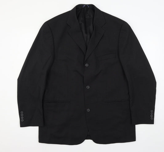 Mens UK Size L River Island Regular Black Suit Jacket