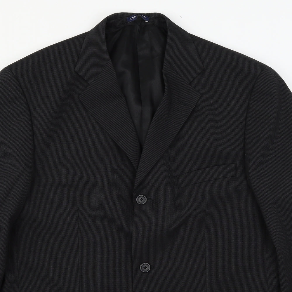 Mens UK Size L River Island Regular Black Suit Jacket
