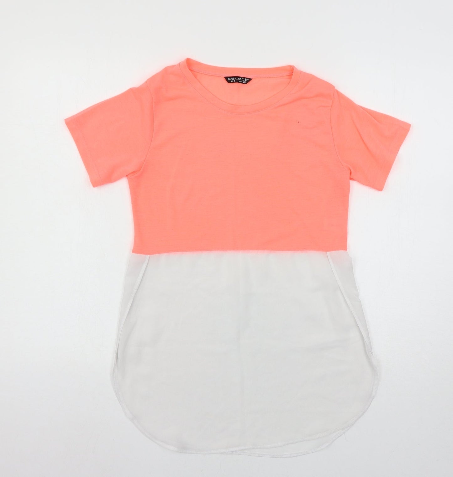 Womens UK Size 8 Select Pink Basic T-Shirt