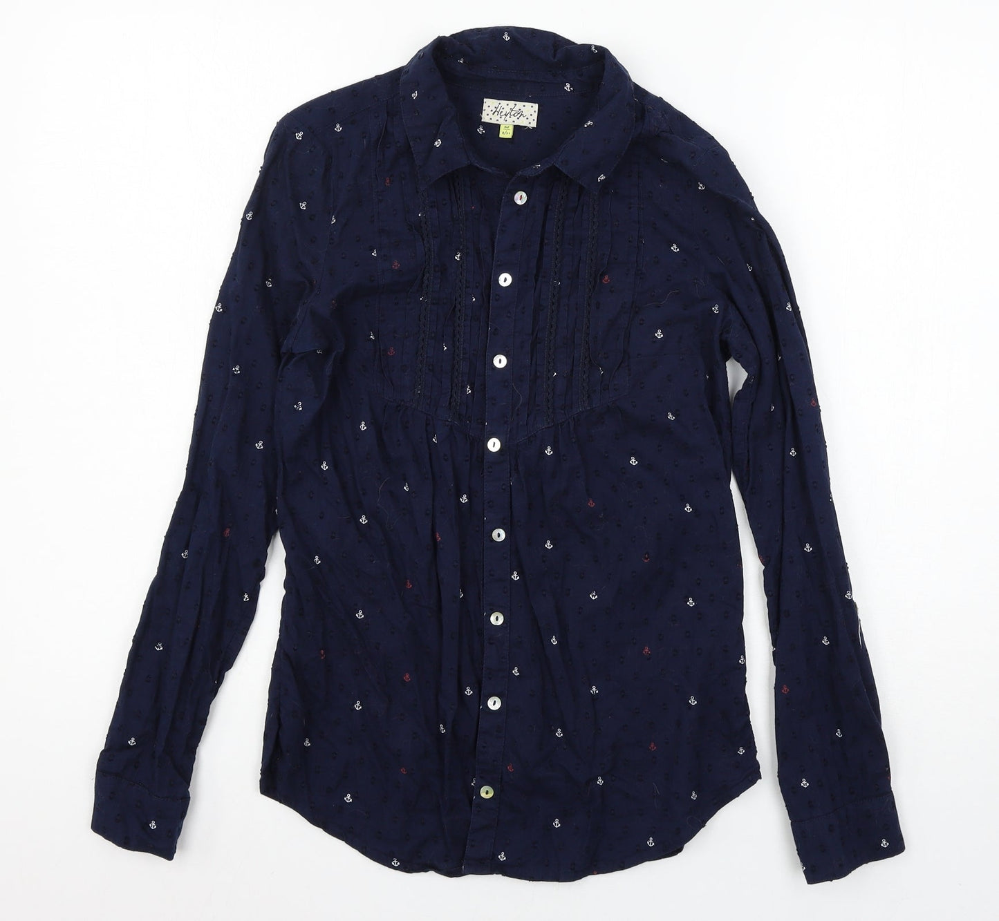 Womens UK Size 8 Heyton Blue Basic Button-Up