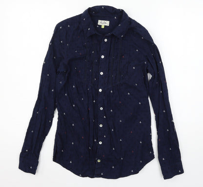 Womens UK Size 8 Heyton Blue Basic Button-Up