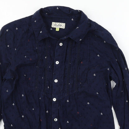 Womens UK Size 8 Heyton Blue Basic Button-Up