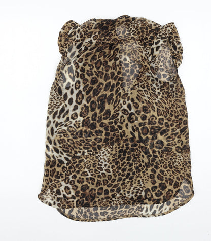 Atmosphere Womens Brown Animal Print  Basic Blouse Size 8