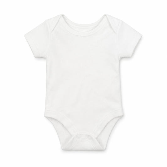 Front view of Tu Baby White Jersey Babygrow One-Piece Size Newborn