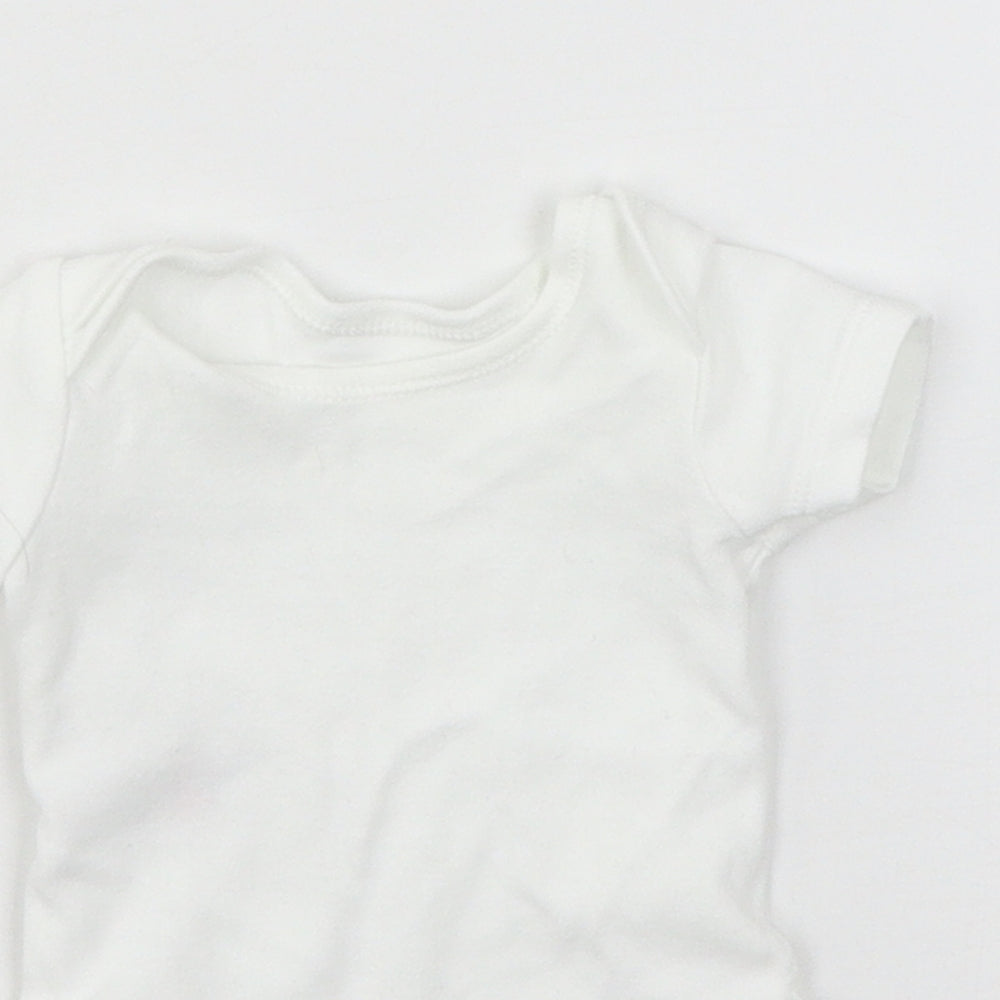 TU Baby White  Jersey Babygrow One-Piece Size Newborn