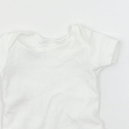 TU Baby White  Jersey Babygrow One-Piece Size Newborn