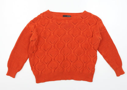 Womens UK Size 10 Atmosphere Orange Pullover Jumper